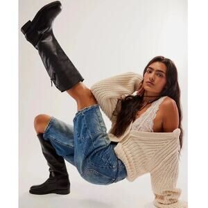 NEW Free People Everly Equestrian Boots 8 - 9 ? EU 39 Faded Black